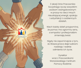 Kartka z życzeniami z okazji Dnia Pracownika Socjalnego